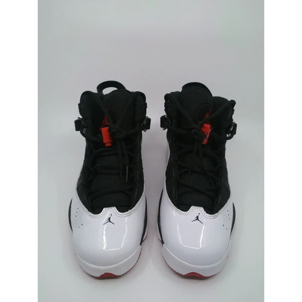 Jordan 6 Rings GS Black White Gym Red Sneakers 323419-067 Kids Size 6Y